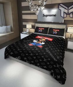 Louis Vuitton Supreme Hip Hop Mikcey Luxury Brand High-End Bedding Set LV Home Decor