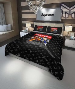 Louis Vuitton Supreme Luxury Goku Vegeta Dragonball French Fashion Bedding Sets Duvet Cover Bedroom Sets Bedset