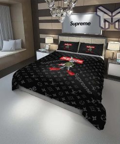 Louis Vuitton Supreme Rabbit Black Luxury Brand Bedding Set Duvet Cover Home Decor Special Gift