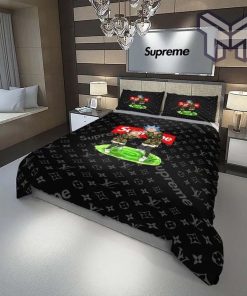 Louis Vuitton Supreme Rick And Morty Luxury Brand High-End Bedding Set Home Decor