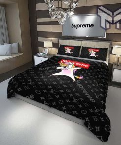 Louis Vuitton Supreme Unicorn Luxury Brand Bedding Set Duvet Cover Bedspread Home Decor