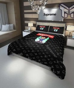 Louis Vuitton Supreme Vegeta Dragon Ball Black Luxury Brand Bedding Set Duvet Cover Home Decor Special Gift