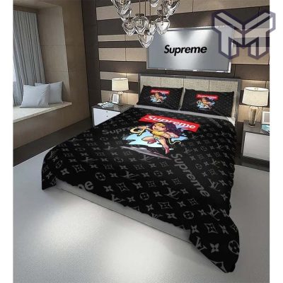 Louis Vuitton Supreme Wonder Woman Luxury Brand Bedding Set Duvet Cover Bedspread Home Decor