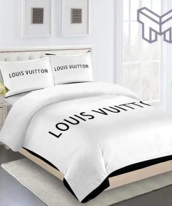 Louis Vuitton White Fashion Logo Limited Luxury Brand Bedding Set Duvet Cover Home Decor