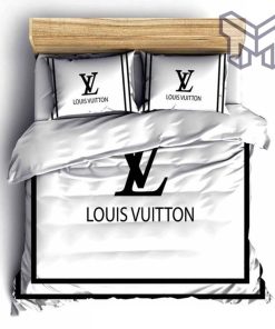 Louis Vuitton White Luxury Brand Fashion Bedding Set Bedspread Duvet Cover Set