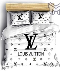 Louis Vuitton White Luxury Brand High-End Bedding Set LV Home Decor