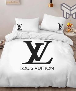 Louis Vuitton White Luxury Brand Bedding Set LV Home Decor