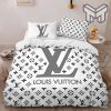 Louis Vuitton White Luxury Brand High End Bedding Set LV Home Decor