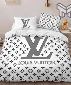 Louis Vuitton White Luxury Brand High End Bedding Set LV Home Decor