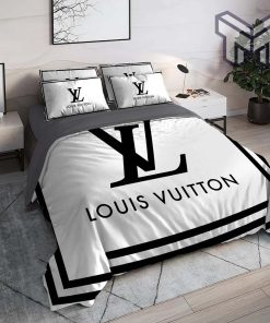 Louis Vuitton White Luxury Brand High End Premium Bedding Set Home Decor