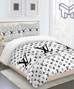 Louis Vuitton White Luxury Brand Limited Premium Fashion Bedding Set Home Decor