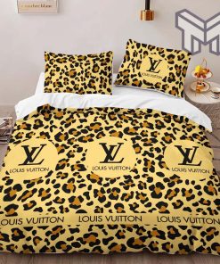 Louis Vuitton Yellow Limited Edition Luxury Brand Bedding Set Bedspread Duvet Cover Set Home Decor