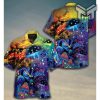 Mushroom Trippy Psychedelic Summer Vacation Hawaiian Graphic Print Short Sleeve Hawaiian Shirt