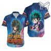 My Hero Academia Chibi Midoriya Izuku Galaxy Hawaiian Graphic Print Short Sleeve Hawaiian Shirt