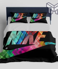 Nike Colorful Fashion Logo Luxury Brand Bedding Set Home Decor