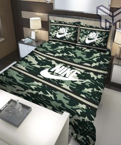 Nike Green Army Fashion Luxury Brand Premium Bedding Set Home Decor