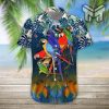 Parrot Hawaiian Graphic Print Short Sleeve Hawaiian Shirt