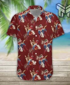 Parrot Tropical Hawaiian Graphic Print Short Sleeve Hawaiian Casual Shirt