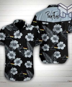 Pink Floyd Floral Hawaiian Graphic Print Short Sleeve Hawaiian Casual Shirt