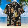 Skeleton Dancing Hawaiian Graphic Print Short Sleeve Hawaiian Casual Shirt