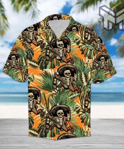 Skull Hawaiian Graphic Print Short Sleeve Hawaiian Shirt