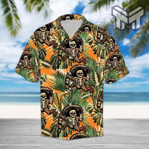 Skull Hawaiian Graphic Print Short Sleeve Hawaiian Shirt