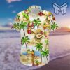 Snowman And Hawaii Trip Hawaiian Graphic Print Short Sleeve Hawaiian Casual Shirt