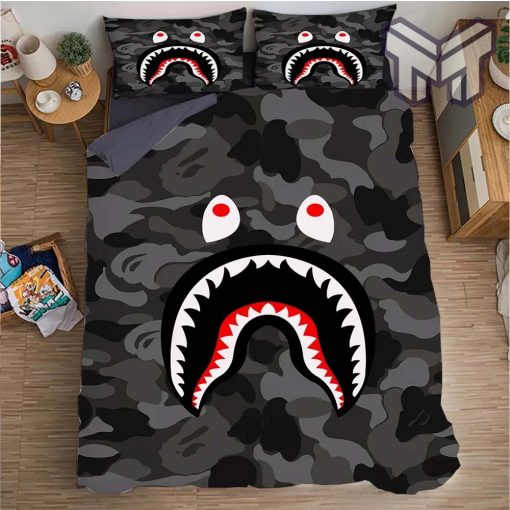 Supreme Bape Black Luxury Brand Bedding Set Duvet Cover Home Decor