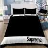 Supreme Black White Luxury Brand Premium Bedding Set Home Decor