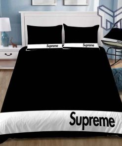 Supreme Black White Luxury Brand Premium Bedding Set Home Decor