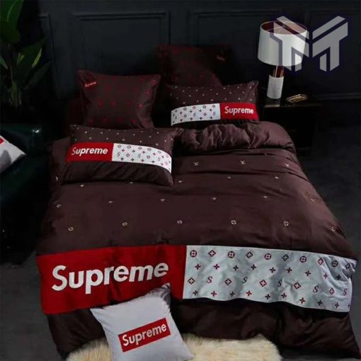 Supreme Brown Luxury Brand Premium Bedding Set Duvet Cover Home Decor