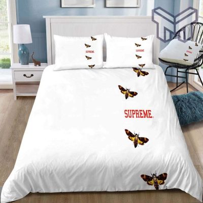 Supreme Butterfly White Luxury Brand Premium Bedding Set Home Decor