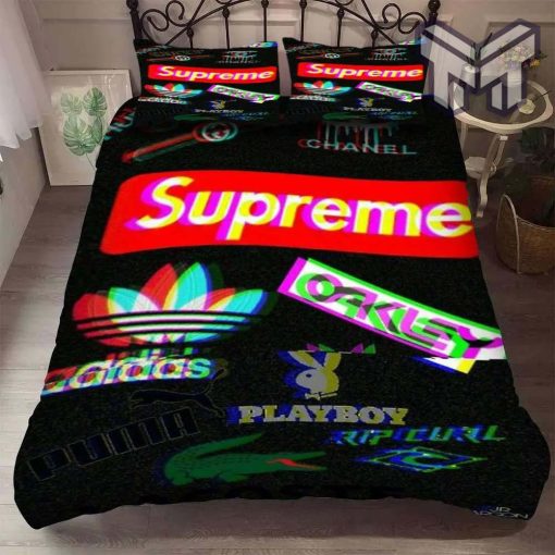 Supreme Chanel Gucci Playboy Symbols Quilt Bedding Sets