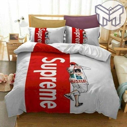 Supreme Hustler Fashion Luxury Brand Bedding Set Home Decor