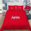 Supreme Logo Red Luxury Brand Bedding Set Duvet Cover Home Decor