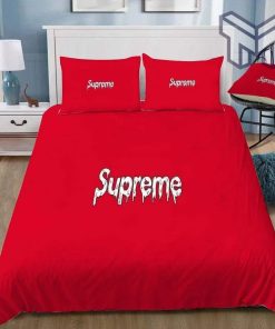 Supreme Logo Red Luxury Brand Bedding Set Duvet Cover Home Decor