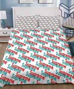 Supreme Logo White Luxury Brand Bedding Set Duvet Cover Home Decor