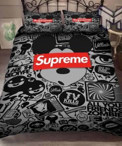 Supreme Symbol And Mickey Mouse Quilt Bedding Sets