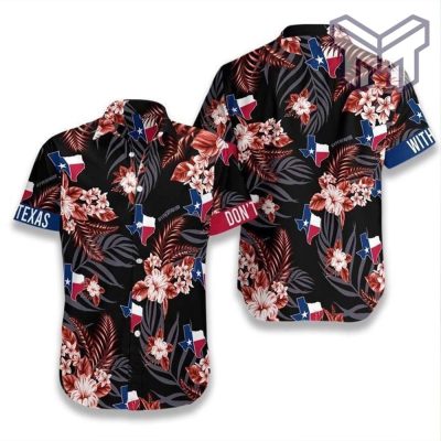 Texas States Hawaiian Graphic Print Short Sleeve Hawaiian Casual Shirt