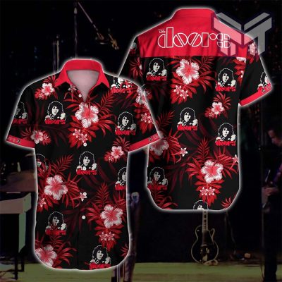 The Doors Rock Band Music Hawaiian II Graphic Print Short Sleeve Hawaiian Casual Shirt  size S - 5XL_1