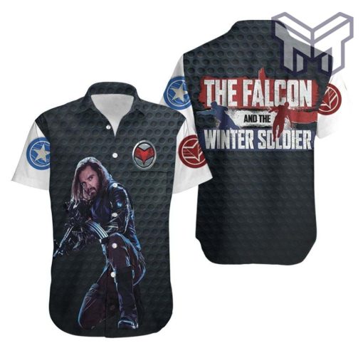 The Falcon And The Winter Soldier The Shadow Killer Hawaiian Graphic Print Short Sleeve Hawaiian Casual Shirt