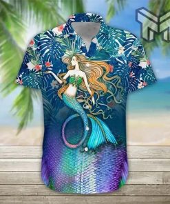 The Mermaid Movie Hawaiian Graphic Print Short Sleeve Hawaiian Casual Shirt