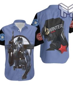 The Winter Soldier Real Assassin Hawaiian Graphic Print Short Sleeve Hawaiian Casual Shirt