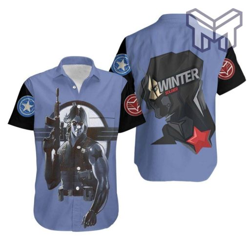 The Winter Soldier Real Assassin Hawaiian Graphic Print Short Sleeve Hawaiian Casual Shirt