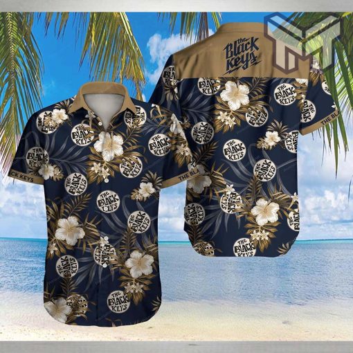 Tlmus The Black Keys Hawaiian Graphic Print Short Sleeve Hawaiian Casual Shirt