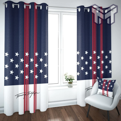 Tommy hilfiger window curtains hot 2023 luxury bedroom living room home decor