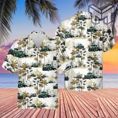 Us Truck Transportation Hawaiian Graphic Print Short Sleeve Hawaiian Shirt