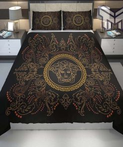 Versace Black Fashion Luxury Brand Bedding Set Bedspread Duvet Cover Set