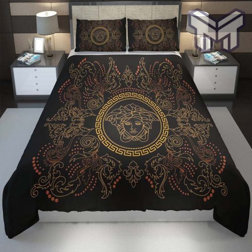 Versace Black Fashion Luxury Brand Bedding Set Bedspread Duvet Cover Set