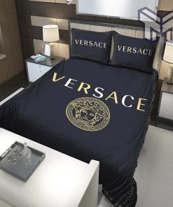 Versace Black Premium Fashion Luxury Brand Bedding Set Bedspread Duvet Cover Set